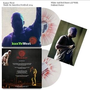 Kanye West "Made In America Fest 2014" 2lp White W Red Splatter Vinyl